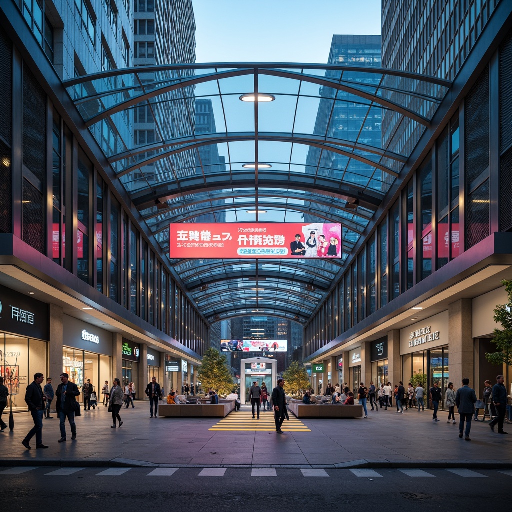 Prompt: Futuristic bus station, sleek metallic walls, neon-lit advertisements, holographic displays, modernist architecture, curved lines, minimalist design, LED light installations, transparent glass roofs, futuristic fonts, dynamic digital signage, urban cityscape, bustling streets, morning rush hour, soft warm lighting, shallow depth of field, 1/1 composition, realistic textures, ambient occlusion.