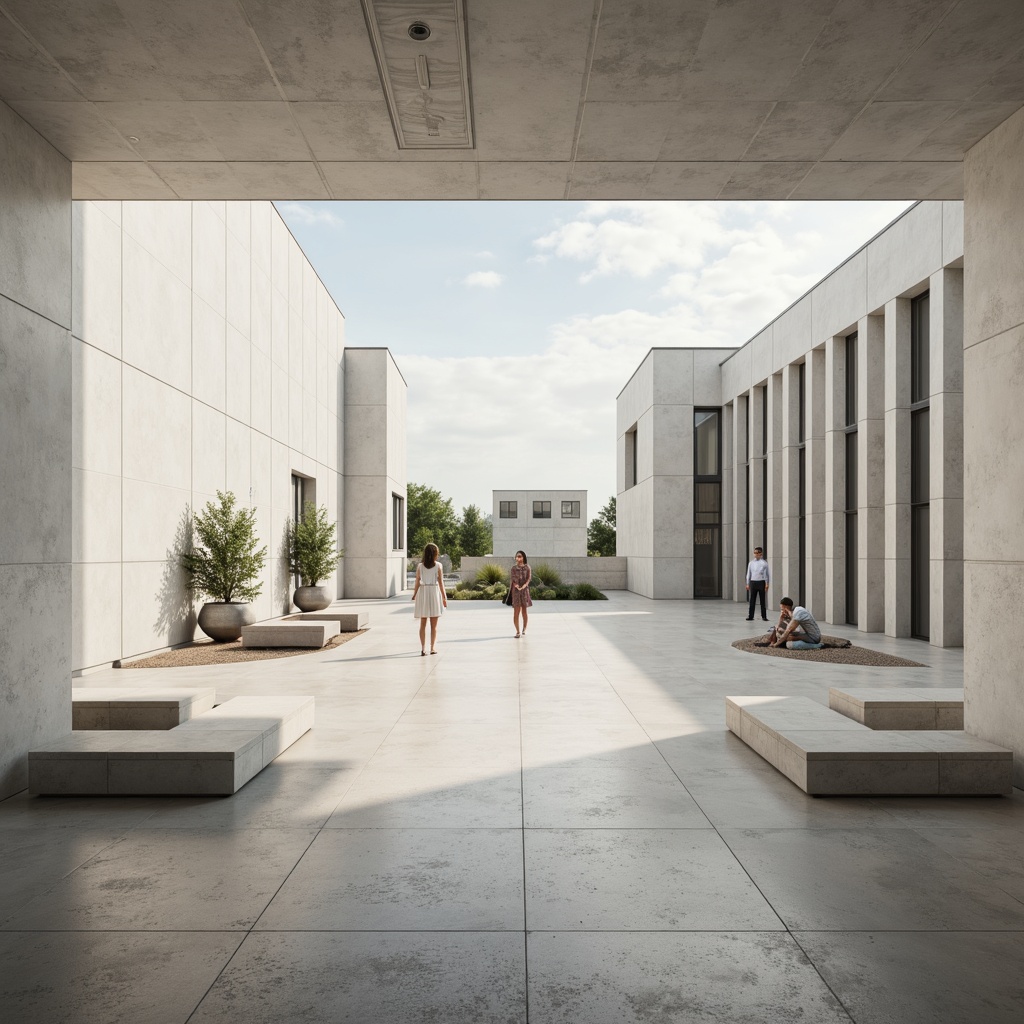 Prompt: Minimalist memorial center, open space, calm atmosphere, sleek lines, simple shapes, monochromatic color scheme, polished concrete floors, white marble walls, subtle natural light, soft shadows, minimalist benches, sparse greenery, solemn ambiance, peaceful silence, shallow depth of field, 1/1 composition, symmetrical framing, warm soft focus, ambient occlusion.