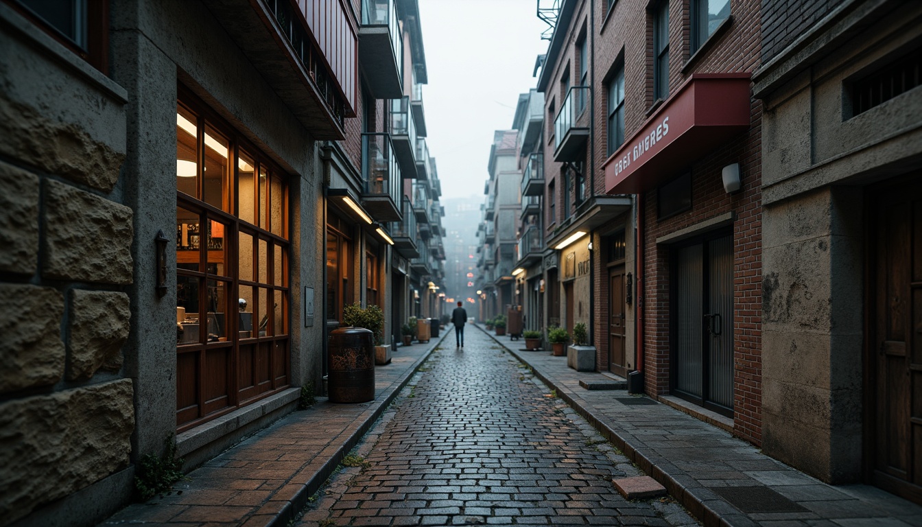 Prompt: Weathered stone walls, rustic brick facades, aged wooden planks, distressed metal surfaces, rough-hewn rock formations, intricate masonry patterns, worn cobblestone streets, vintage industrial machinery, retro-futuristic sci-fi elements, neon-lit cityscapes, misty atmospheric conditions, cinematic shallow depth of field, 2.5D perspective, dramatic chiaroscuro lighting, high-contrast textures, realistic ambient occlusion.