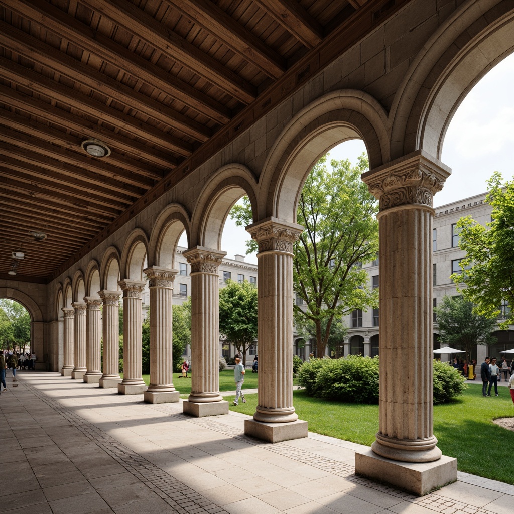 Prompt: Ornate monastery columns, neoclassical architecture, intricately carved capitals, fluted shafts, ornamental moldings, rustic stone bases, serene cloister surroundings, lush greenery, soft natural lighting, subtle warm tones, high ceilings, grand archways, symmetrical compositions, elegant proportions, refined details, subtle textures, realistic ambient occlusion.