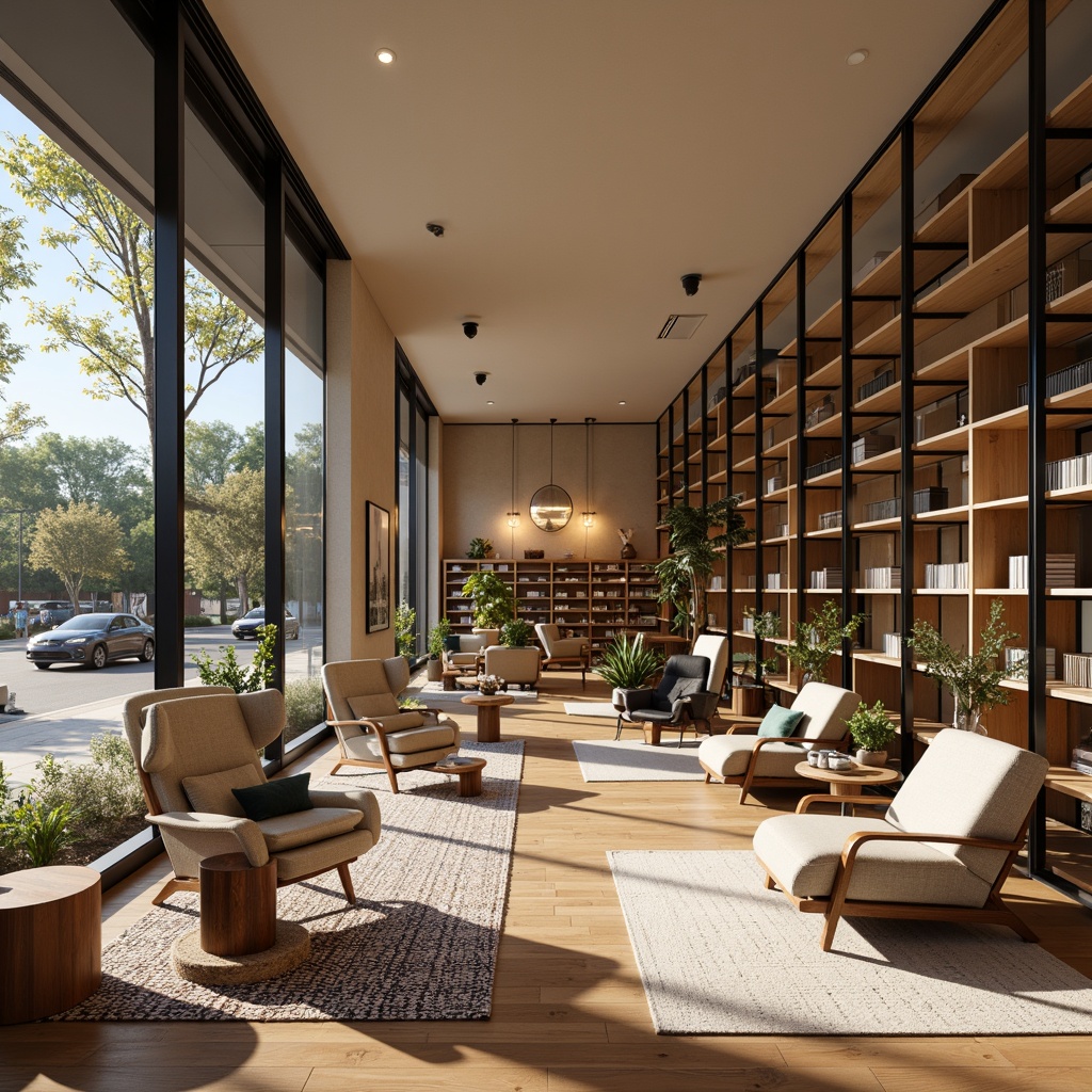 Streamline Moderne Style Bookstore Interior Design Ideas