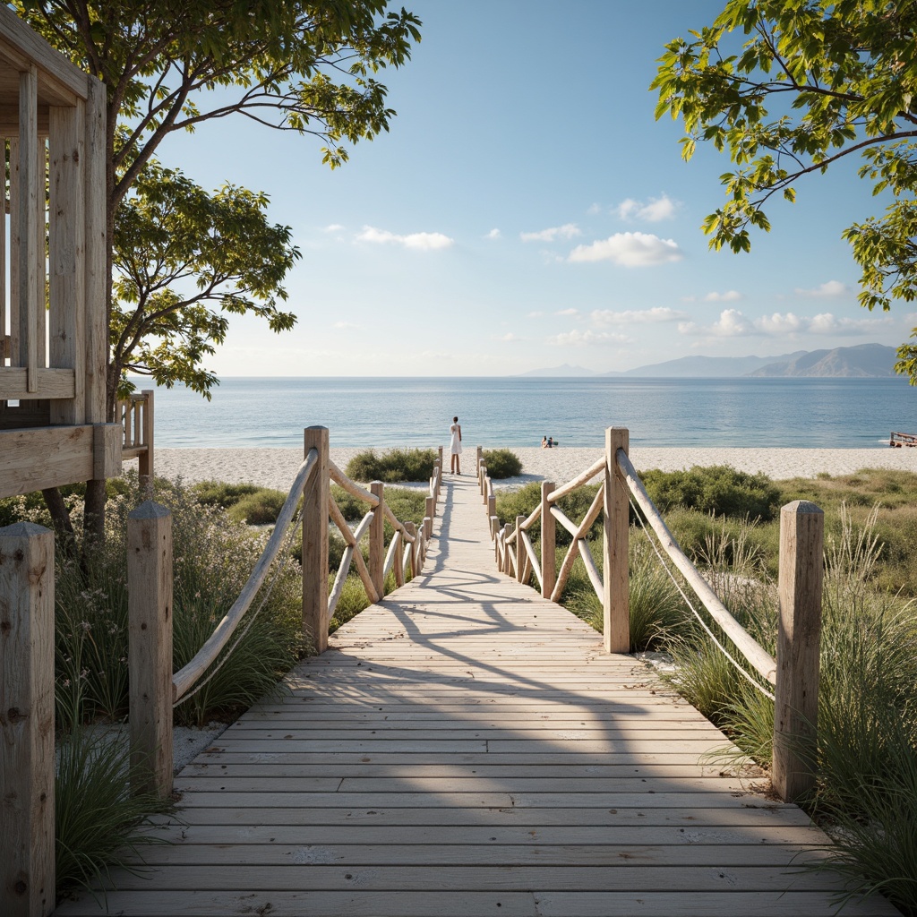 Prompt: Weathered wooden balusters, driftwood accents, nautical rope details, seaside cottage charm, ocean views, sandy dunes, sea salt air, gentle breeze, warm sunlight, rustic wooden planks, distressed finishes, beachy vibe, marine blues and whites, coral-inspired textures, ornate metalwork, grand staircases, curved railings, dramatic ocean vistas, misty mornings, soft natural lighting, 1/2 composition, shallow depth of field.