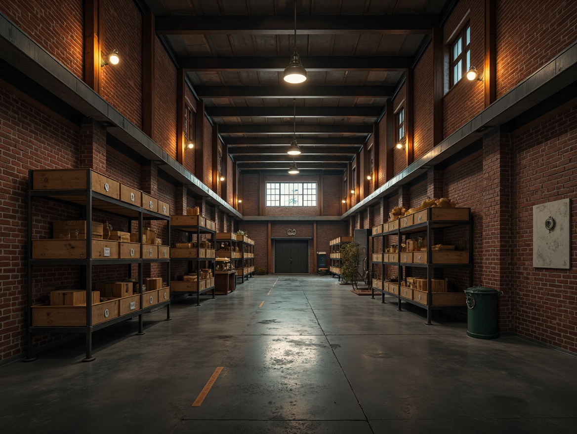 Prompt: Industrial warehouse, exposed brick walls, metallic beams, polished concrete floors, reclaimed wood accents, Edison bulb lighting, neutral background tones, earthy reds, deep blues, industrial greens, warm yellows, distressed textures, urban grittiness, moody atmospheric effects, high contrast ratios, dramatic shadows, cinematic composition, realistic renderings.