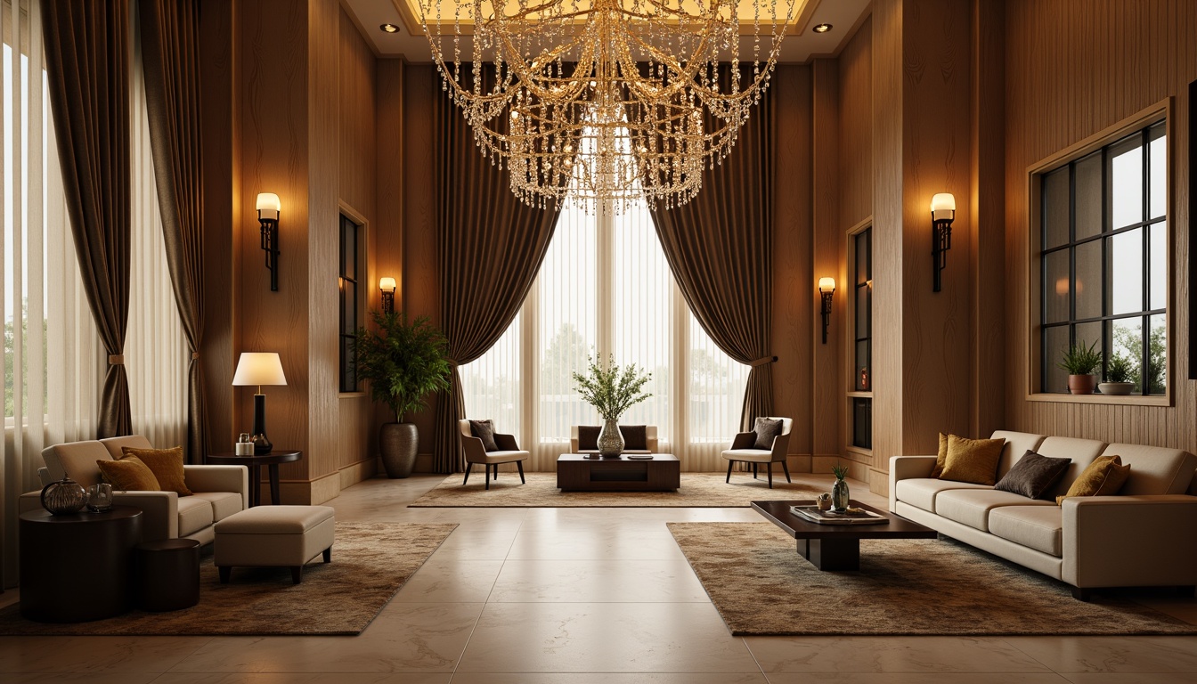 Prompt: Luxurious interior, grand chandelier, crystal drops, ornate metalwork, soft warm glow, ambient lighting, cozy reading nook, plush furnishings, rich wood tones, creamy marble floors, floor-to-ceiling windows, sheer curtains, natural daylight, sophisticated decor, elegant sconces, modern pendant lights, minimalist track lighting, subtle color palette, intimate atmosphere, shallow depth of field, 1/2 composition, realistic textures, high-dynamic-range imaging.