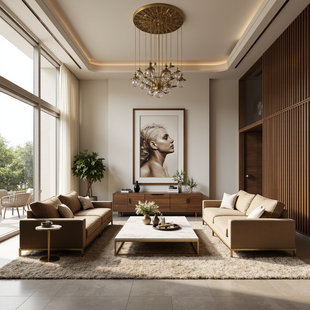 Prompt: Luxurious living room, velvet sofas, marble coffee tables, ornate gold frames, plush area rugs, soft cream curtains, elegant chandeliers, rich wood paneling, sophisticated minimalist decor, neutral beige walls, statement artwork pieces, floor-to-ceiling windows, natural daylight, airy open space, 1/1 composition, softbox lighting, realistic textures, ambient occlusion.