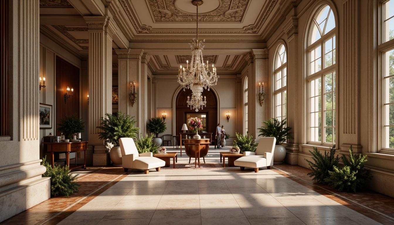 Prompt: Elegant classic mansion, ornate facade details, intricate stone carvings, grand entrance columns, symmetrical architecture, refined moldings, subtle cornice lines, decorative pilasters, luxurious marble floors, crystal chandeliers, rich wood paneling, soft warm lighting, shallow depth of field, 1/1 composition, realistic textures, ambient occlusion.