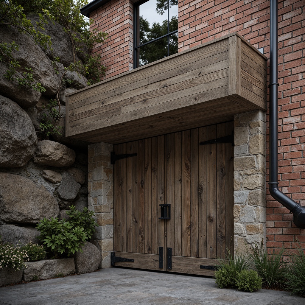 Prompt: Rugged rocky cliffs, weathered stone walls, distressed wooden planks, worn brick facades, rustic metal gates, vintage industrial pipes, reclaimed wood accents, earthy color palette, natural textures, ambient occlusion, high-contrast lighting, dramatic shadows, 1/1 composition, close-up shot, macro photography, realistic rendering.