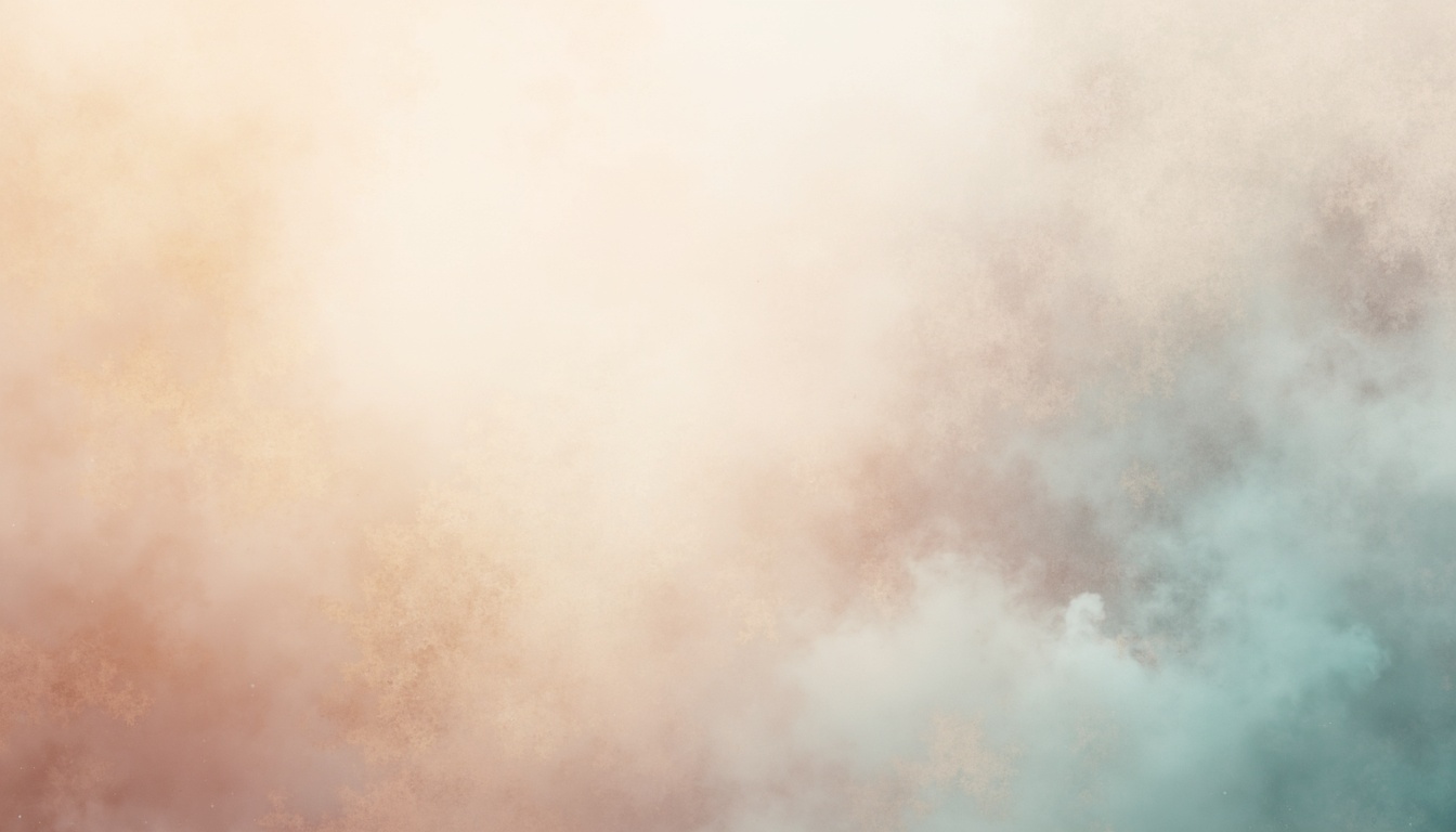 Prompt: Soft peach tones, creamy whites, warm beige hues, rich turquoise accents, gentle lavender shades, earthy brown undertones, natural linen textures, subtle gradient transitions, atmospheric misty effects, soft focus blur, 3/4 composition, symmetrical balance, calming color harmony, pastel-inspired palette, serene ambiance, peaceful atmosphere.