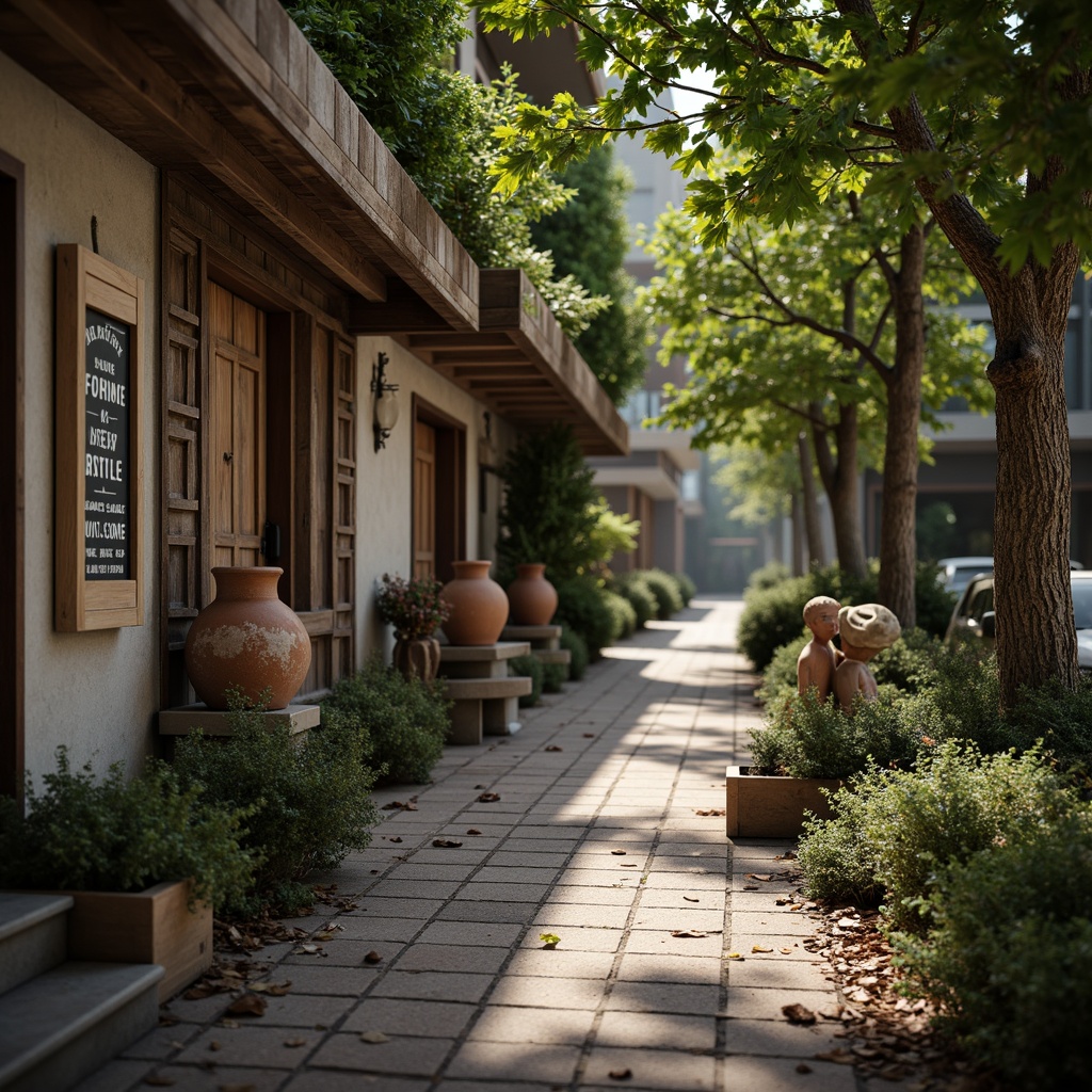 Prompt: Rustic wooden planks, weathered stone walls, worn brick pathways, distressed metal accents, vintage signage, faded chalkboard surfaces, rough-hewn tree trunks, gnarled branch textures, earthy terracotta pots, moss-covered statues, peeling paint effects, subtle bump mapping, dramatic depth of field, cinematic lighting, 1/2 composition, atmospheric perspective, richly detailed normal maps.