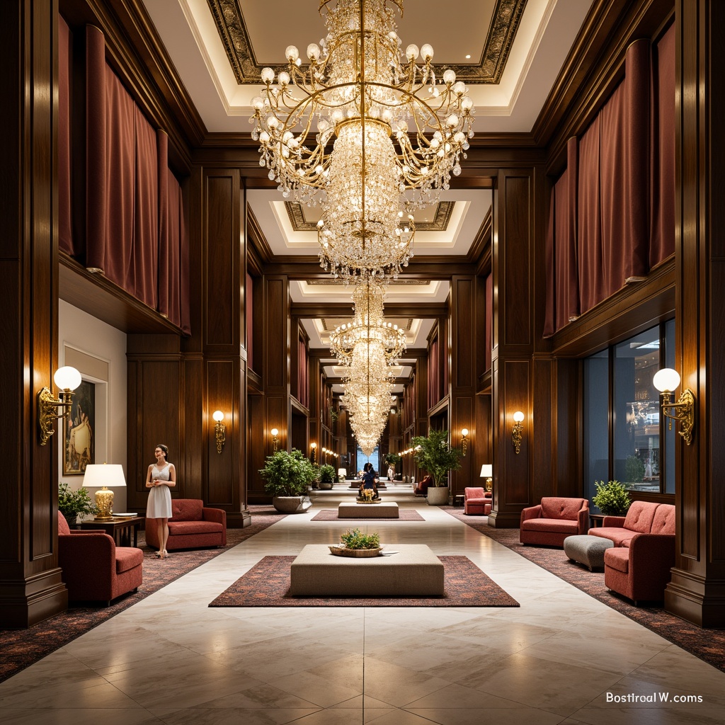 Prompt: Luxurious hotel lobby, grand chandelier, intricate marble flooring, ornate metalwork, lavish furnishings, velvet drapes, crystal fixtures, elegant columns, regal archways, sophisticated color palette, warm ambient lighting, shallow depth of field, 3/4 composition, realistic textures, ambient occlusion.