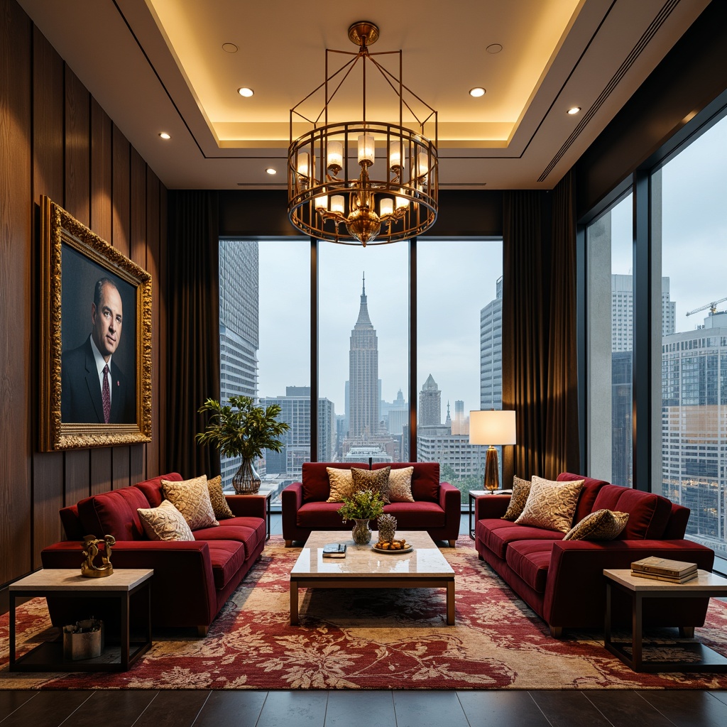 Prompt: Luxurious living room, velvet sofas, marble coffee tables, ornate golden frames, lavish chandeliers, plush area rugs, floor-to-ceiling windows, cityscape views, modern minimalist decor, sleek metal accents, ambient warm lighting, shallow depth of field, 1/1 composition, soft focus, realistic textures, subtle specularity.