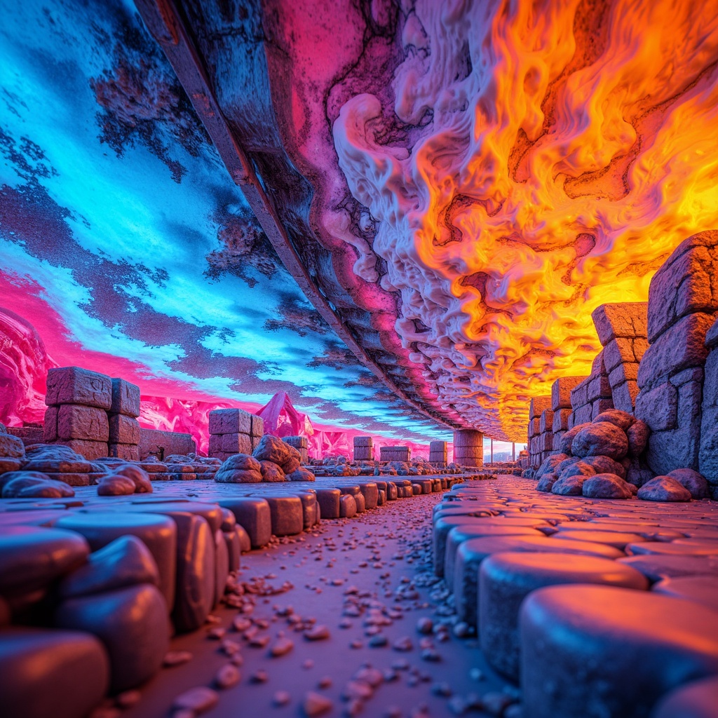 Prompt: Vibrant abstract artwork, mesmerizing swirls of color, bold brushstrokes, neon hues, electric blue undertones, radiant orange accents, pastel pink highlights, metallic silver textures, glossy finish, high-contrast lighting, shallow depth of field, 1/1 composition, panoramic view, realistic rendering, ambient occlusion.