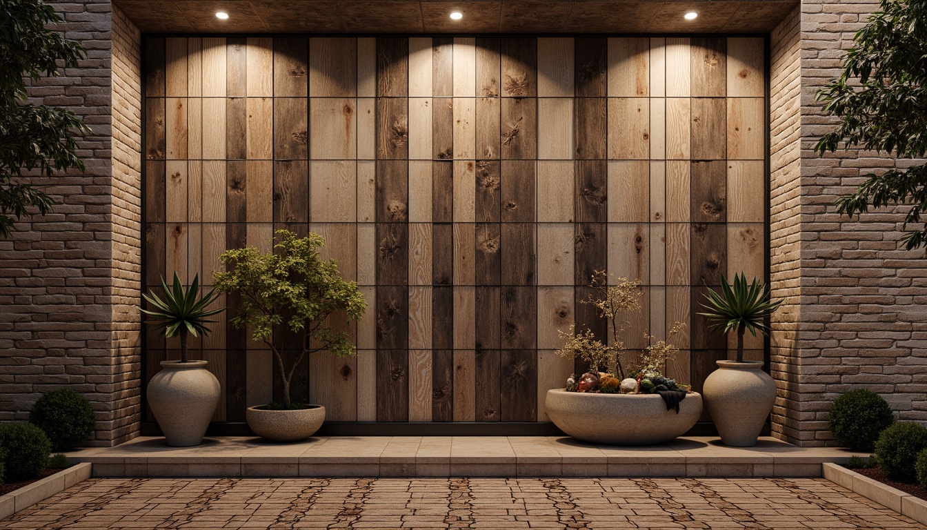 Prompt: Rustic wooden planks, distressed metal panels, rough-hewn stone walls, vintage brick facades, ornate ceramic tiles, intricate mosaic patterns, earthy natural materials, organic forms, warm ambient lighting, soft focus, shallow depth of field, 1/2 composition, realistic textures, ambient occlusion.