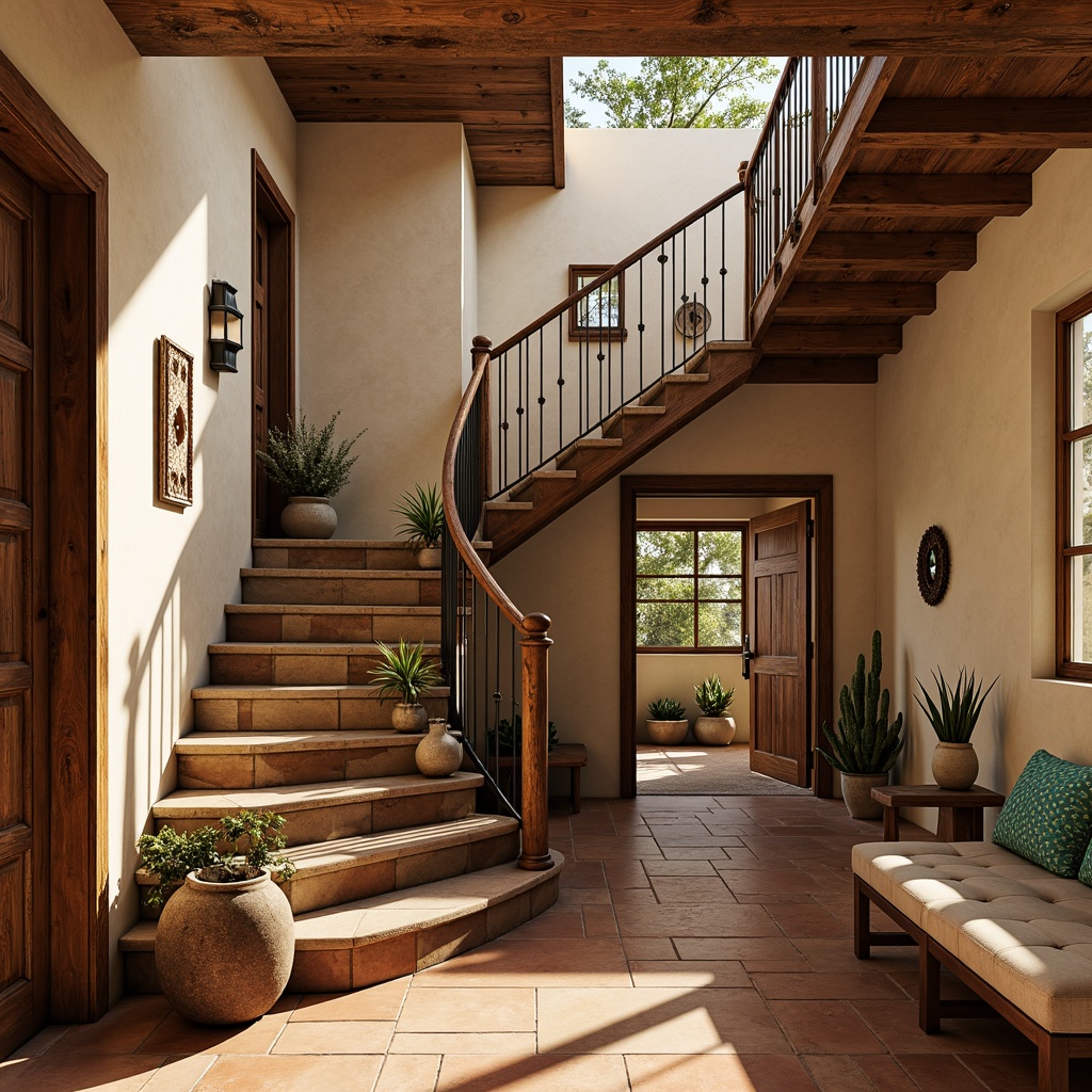 Southwestern Style Staircase Building Design Ideas