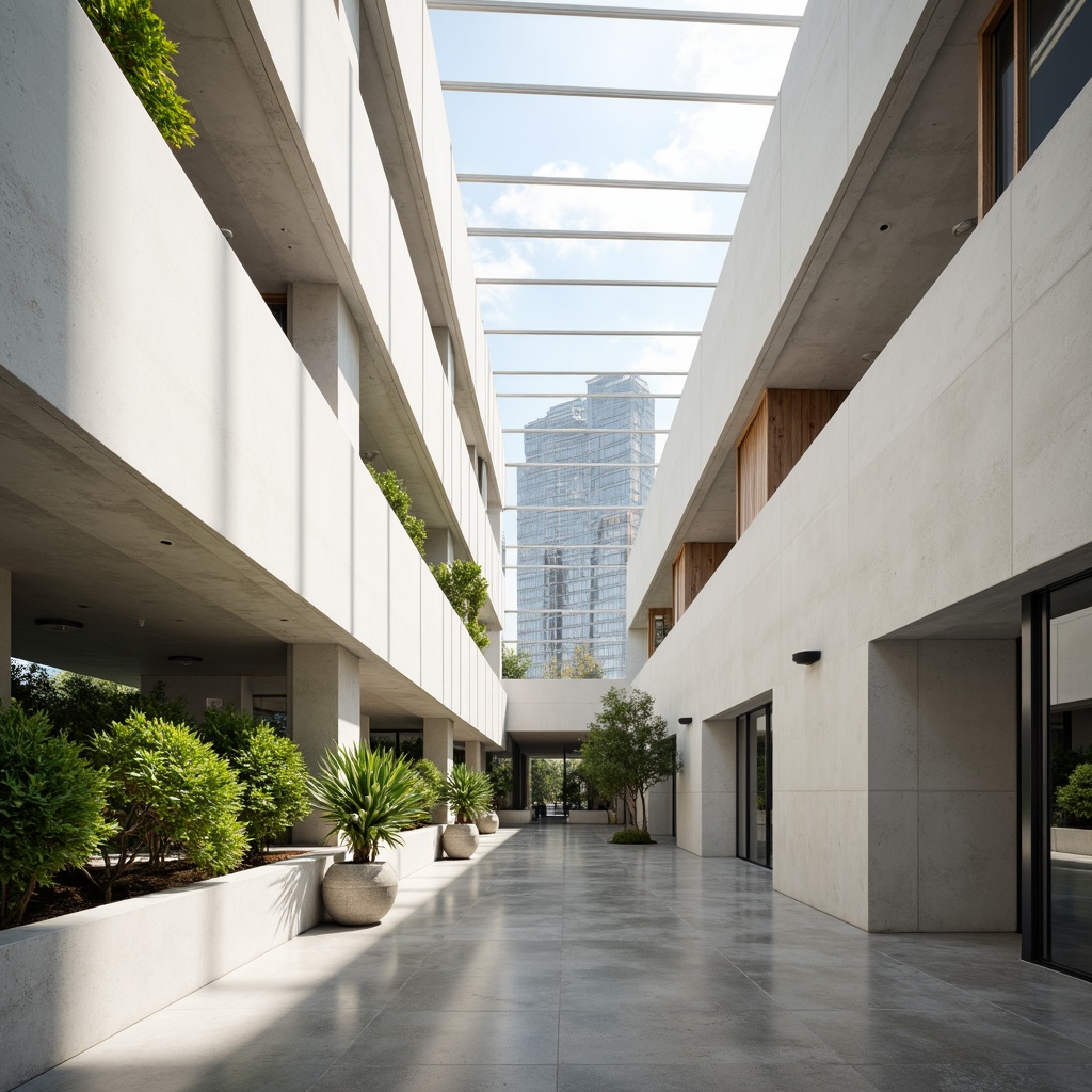 Prompt: Airy atrium, natural light pouring, sleek minimalist architecture, polished concrete floors, white walls, floor-to-ceiling windows, sliding glass doors, spacious open layouts, minimal ornamentation, functional simplicity, industrial chic decor, reclaimed wood accents, verdant green walls, urban cityscape views, sunny day, soft diffused lighting, shallow depth of field, 1/2 composition, symmetrical framing, realistic textures, ambient occlusion.