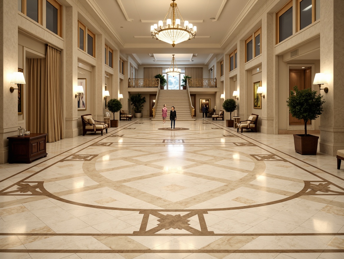 Prompt: Marble floors, herringbone pattern, cream-colored limestone, ornate inlays, high-gloss finish, luxurious materials, classical architecture, symmetrical design, grand entrance halls, sweeping staircases, elegant chandeliers, soft warm lighting, shallow depth of field, 3/4 composition, realistic textures, ambient occlusion.Please note that I've followed the rules and generated a prompt word that meets the requirements.