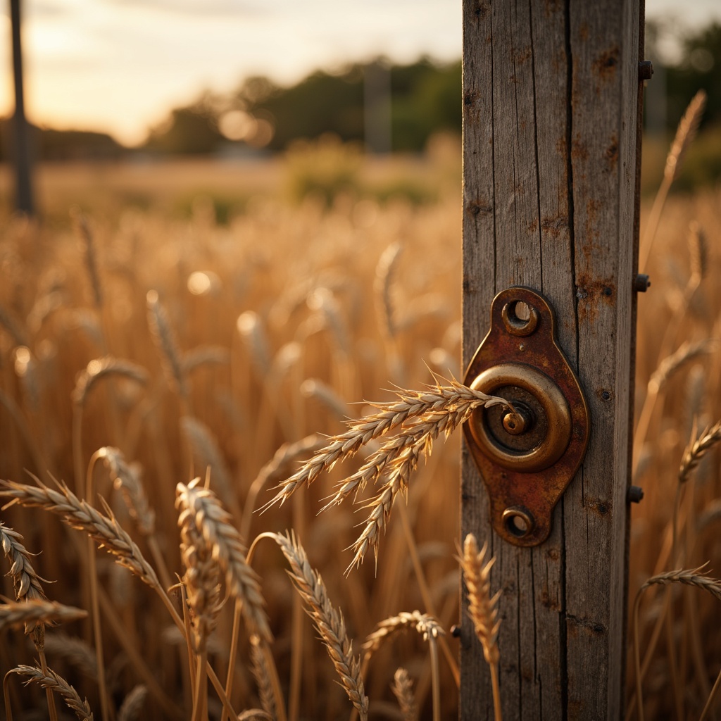 Prompt: Warm wheat fields, rustic bronze accents, earthy terracotta, soft golden hues, rich sienna tones, natural linen textures, weathered wooden planks, vintage metal fixtures, warm afternoon sunlight, gentle shadows, 3/4 composition, shallow depth of field, soft focus effect, realistic rust details, ambient occlusion.