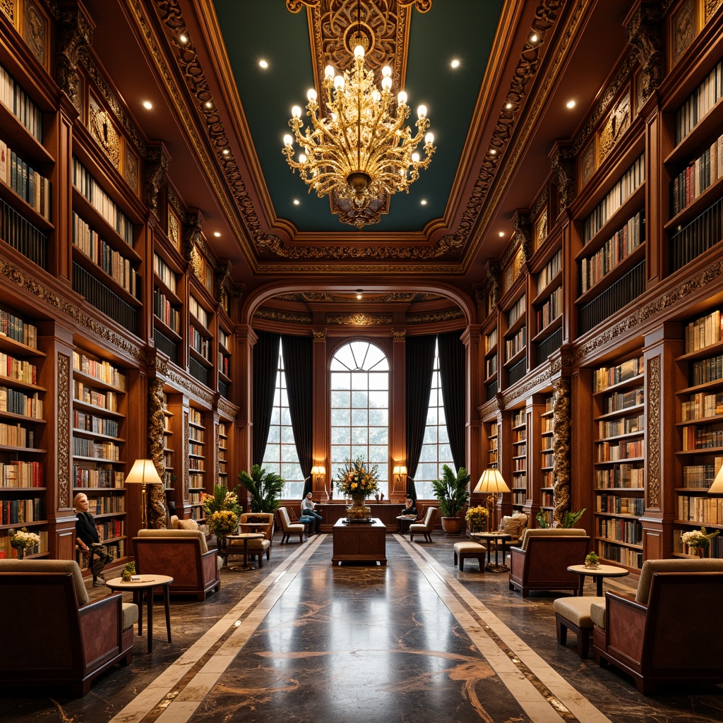 Baroque Style Bookstore Building Interior Design Ideas