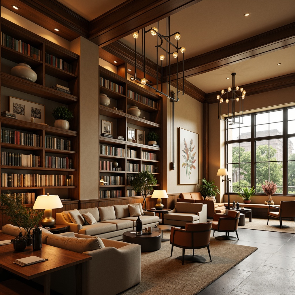 Library Transitional Style Building Design Ideas