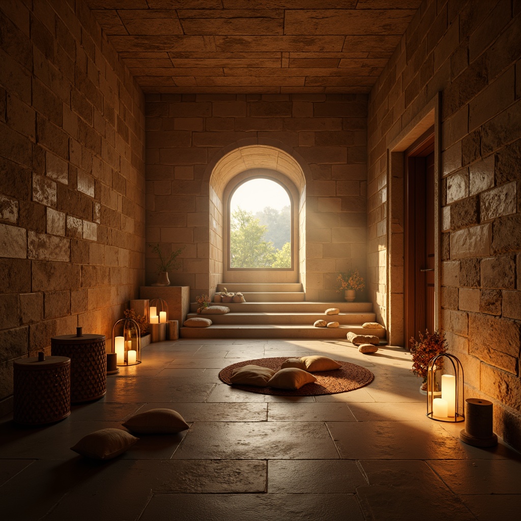 Prompt: \Ethereal spiritual sanctum, soft warm glow, lantern-style lighting, gentle candlelight, mystical ambiance, serene atmosphere, minimalist decor, natural stone walls, wooden accents, subtle LED strips, ambient shadows, warm color temperatures, gentle beam angles, 1/1 composition, shallow depth of field, panoramic view, realistic textures, ambient occlusion.\