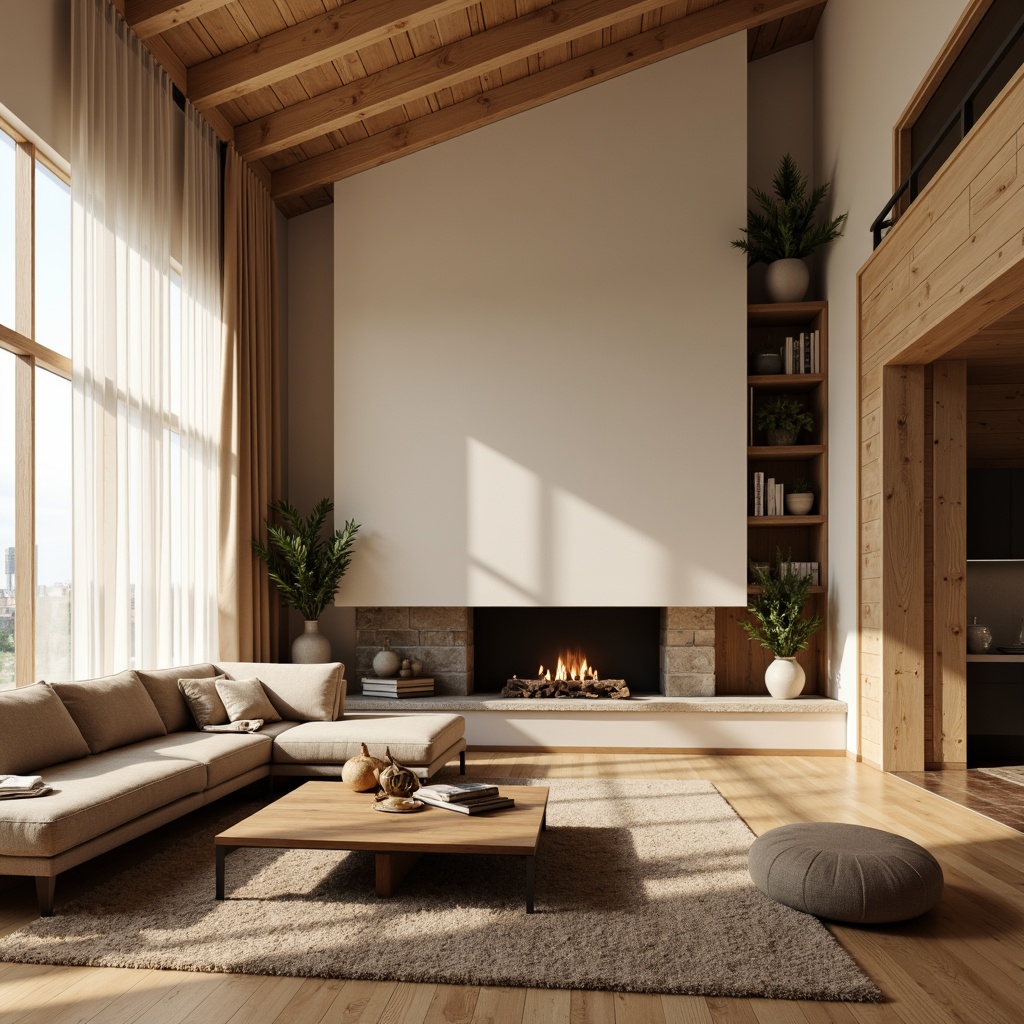 Prompt: Cozy living room, plush sectional sofa, soft velvet upholstery, wooden coffee table, minimalist decor, warm beige walls, natural stone fireplace, comfortable reading nook, floor-to-ceiling windows, sheer white curtains, softbox lighting, 1/1 composition, intimate atmosphere, realistic wood textures, ambient occlusion.