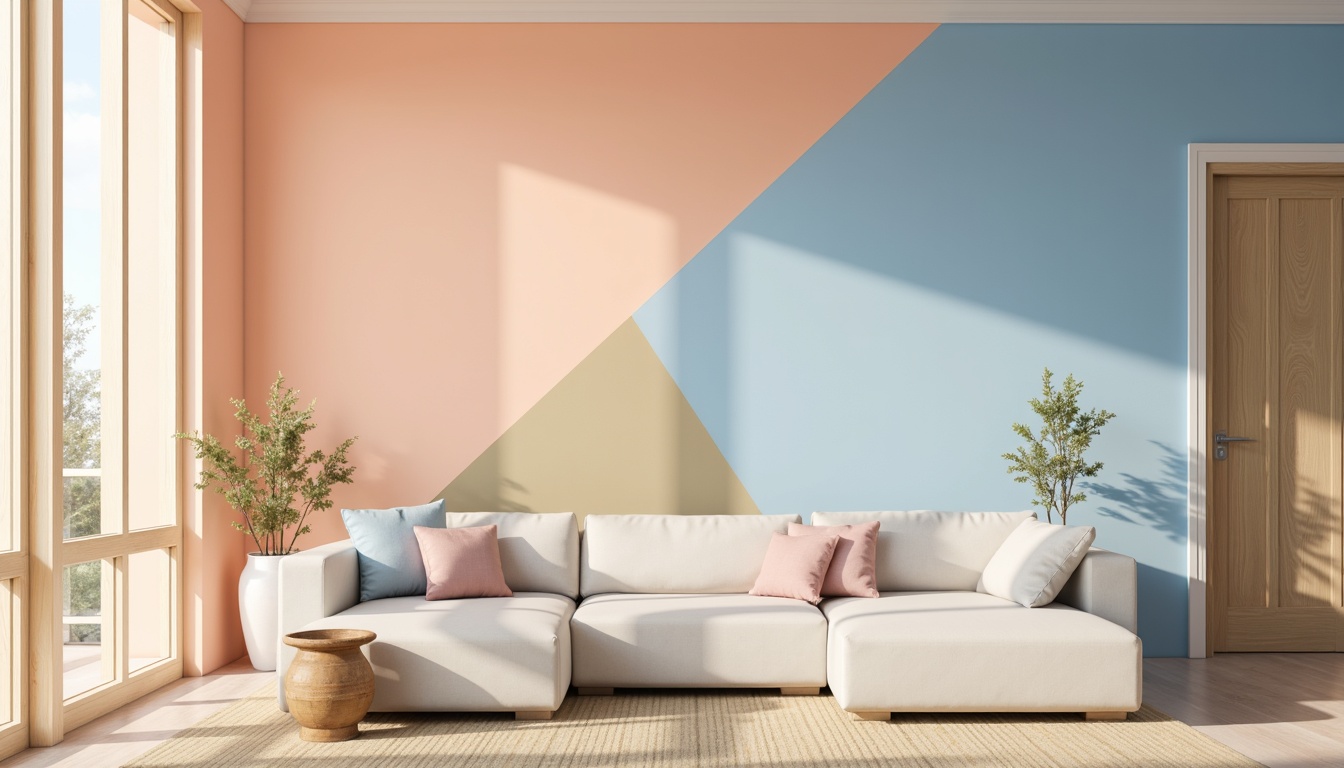 Prompt: Vibrant pastel colors, soft peach tones, calming blue hues, earthy brown shades, creamy white textures, natural wood accents, subtle gradient effects, gentle color transitions, soothing ambiance, warm golden lighting, shallow depth of field, 1/1 composition, realistic renderings, ambient occlusion.