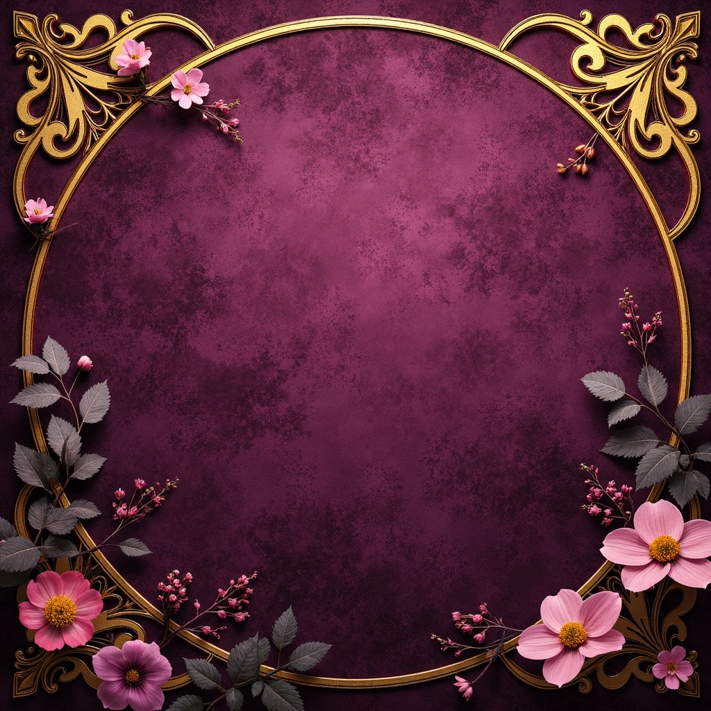 Prompt: Rich plum tones, luxurious velvet textures, ornate golden accents, warm beige backgrounds, soft mauve highlights, deep berry shadows, intricate floral patterns, whimsical watercolor effects, mystical nighttime ambiance, dramatic chiaroscuro lighting, 1/2 composition, cinematic framing, vibrant color contrast, atmospheric misting.