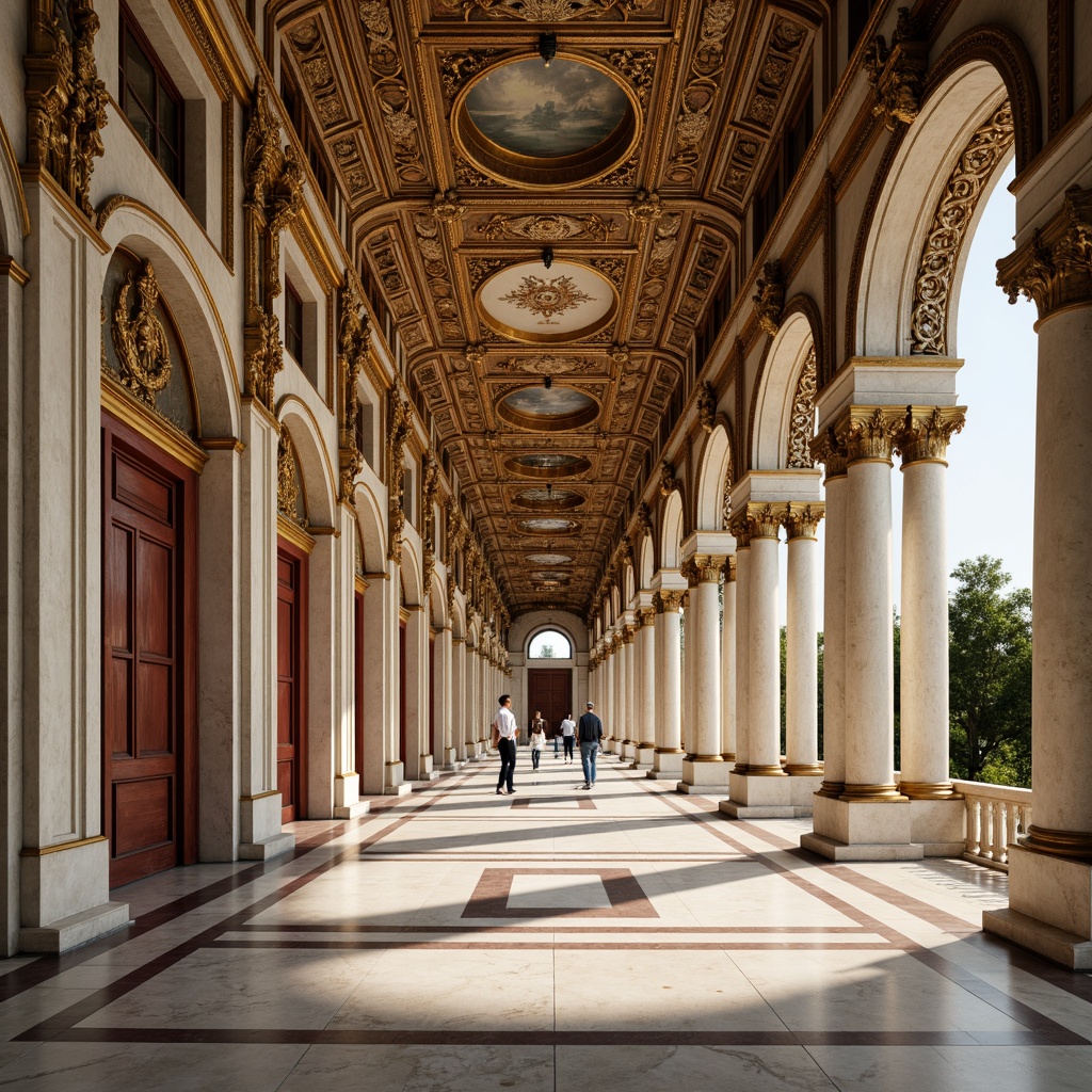 Prompt: Intricate ornate carvings, grandiose pavilion structure, classicism-inspired columns, ornamental capitals, lavish gilded details, polished marble floors, elegant archways, refined pilasters, symmetrical facades, soft warm lighting, shallow depth of field, 1/2 composition, realistic textures, ambient occlusion.