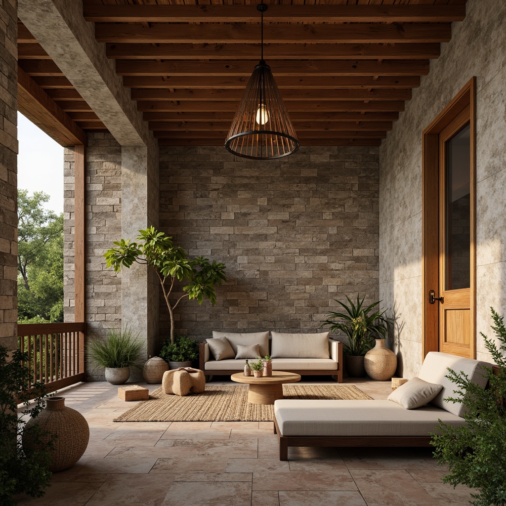 Prompt: Natural stone walls, rustic wooden planks, vintage metal corrugations, distressed concrete finishes, tactile brick patterns, earthy ceramic tiles, woven bamboo textures, organic leaf-inspired designs, ambient soft lighting, warm golden hues, shallow depth of field, 1/2 composition, realistic material renderings, subtle normal mapping, immersive virtual environments.