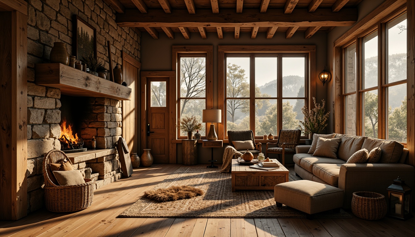 Prompt: Rustic farmhouse, warm golden lighting, soft candle glow, vintage metal lanterns, distressed wood accents, natural stone walls, earthy color palette, cozy reading nooks, plush throw blankets, wooden beam ceilings, large windows, country-inspired furniture, nature-inspired textures, warm color temperatures, high contrast ratios, dramatic shadows, 1/2 composition, intimate atmosphere, soft focus blur.