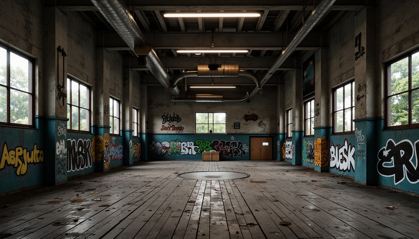 Prompt: Weathered polyethylene textures, rough matte finishes, tactile sensations, industrial design elements, urban landscapes, abandoned factories, graffiti-covered walls, rusty metal accents, distressed concrete floors, worn wooden planks, moody atmospheric lighting, cinematic composition, high-contrast ratios, dramatic shadows, realistic reflections, ambient occlusion.