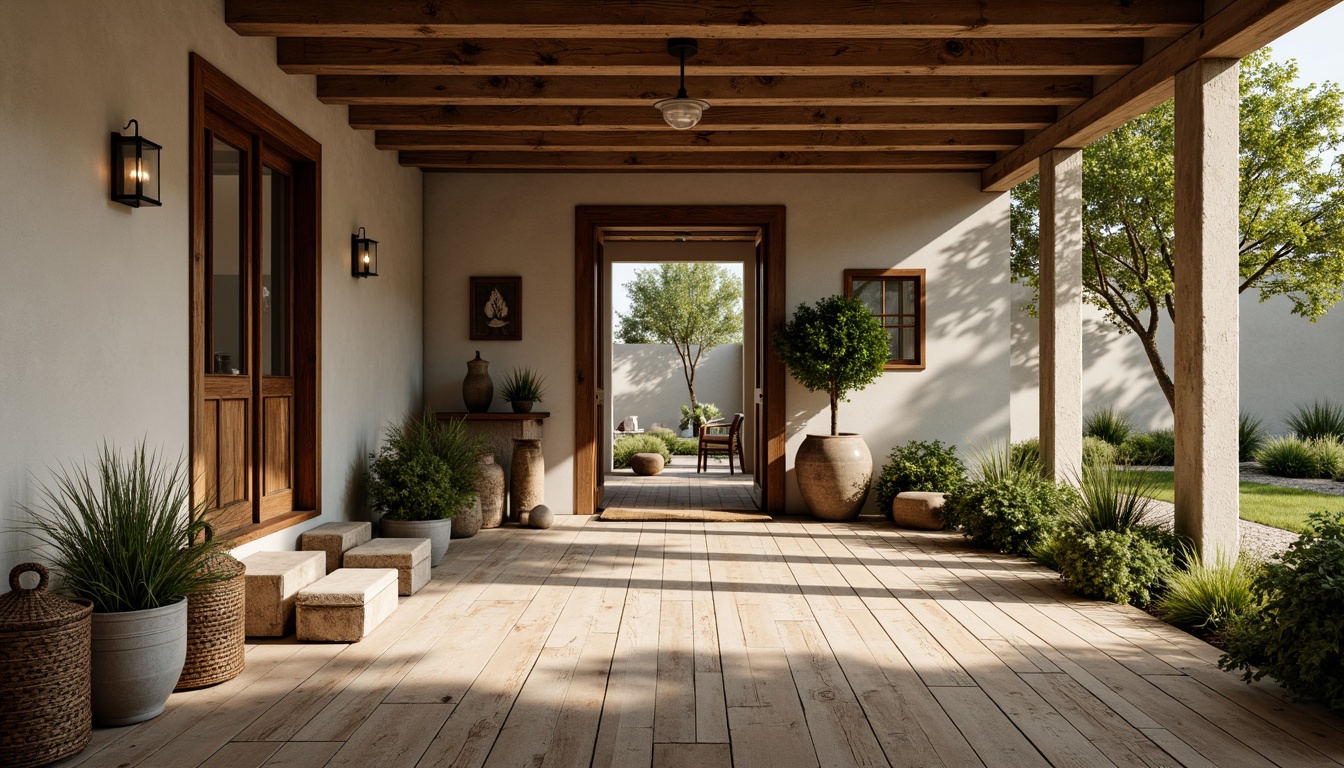 Prompt: Rustic entry farmhouse, reclaimed wood flooring, distressed finishes, earthy tones, natural textures, vintage decorative accents, woven baskets, potted greenery, soft warm lighting, shallow depth of field, 3/4 composition, panoramic view, realistic wood grain, ambient occlusion.