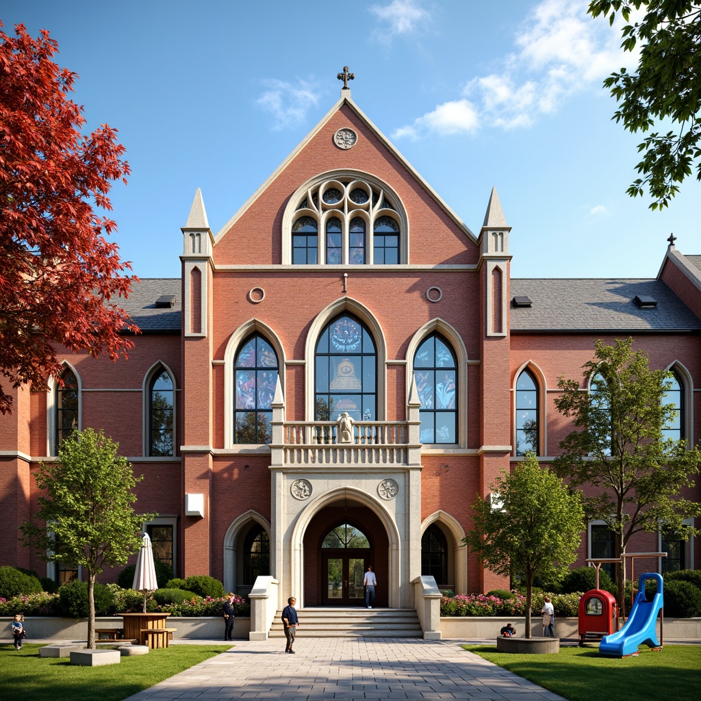 Elementary School Gothic Style Building Design Ideas