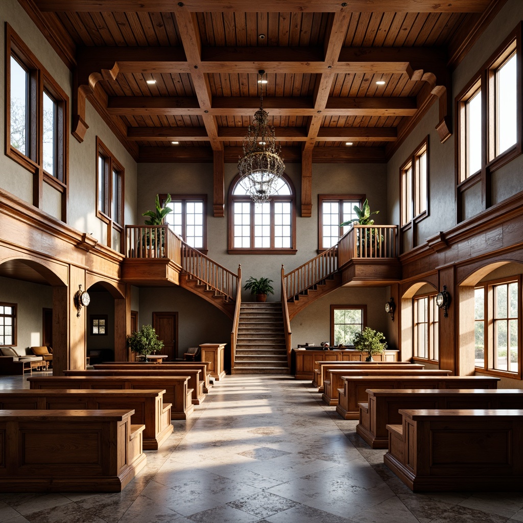 Prompt: Rustic courthouse, wooden accents, ornate carvings, distressed finishes, exposed beams, wooden benches, grand staircase, elegant chandeliers, natural stone walls, earthy color palette, warm lighting, shallow depth of field, 2/3 composition, symmetrical architecture, classic woodworking techniques, mortise and tenon joints, handcrafted wooden decorations, rich wood grains, intricate wood inlays, vintage hardware fixtures, nostalgic ambiance, afternoon sunlight filtering through windows.