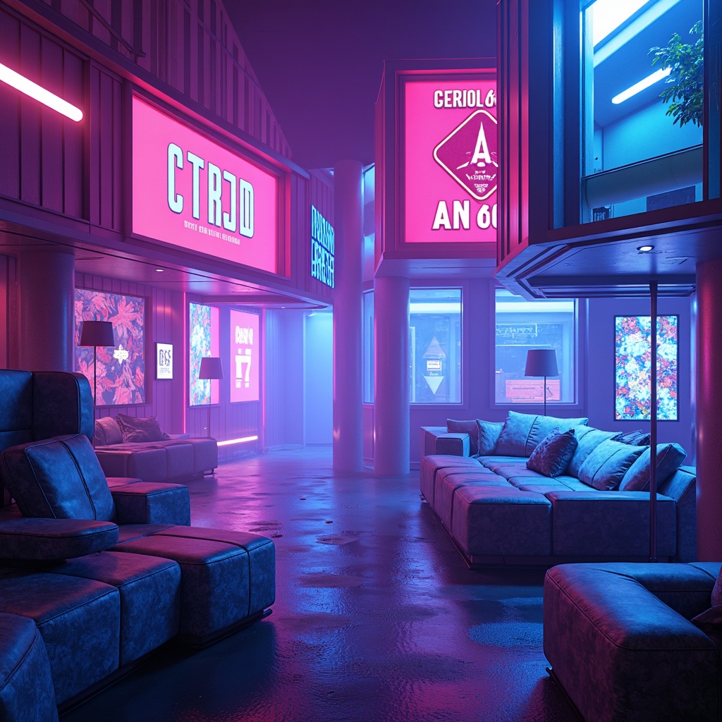 Prompt: Vibrant digital artwork, futuristic neon hues, pastel gradients, metallic accents, glowing luminescent effects, 3D geometric shapes, sleek minimalist composition, bold typography, bright contrasting colors, dynamic motion graphics, high-tech futuristic atmosphere, cyberpunk-inspired aesthetic, electric blue and pink highlights, deep dark shadows, ambient occlusion, realistic textures.