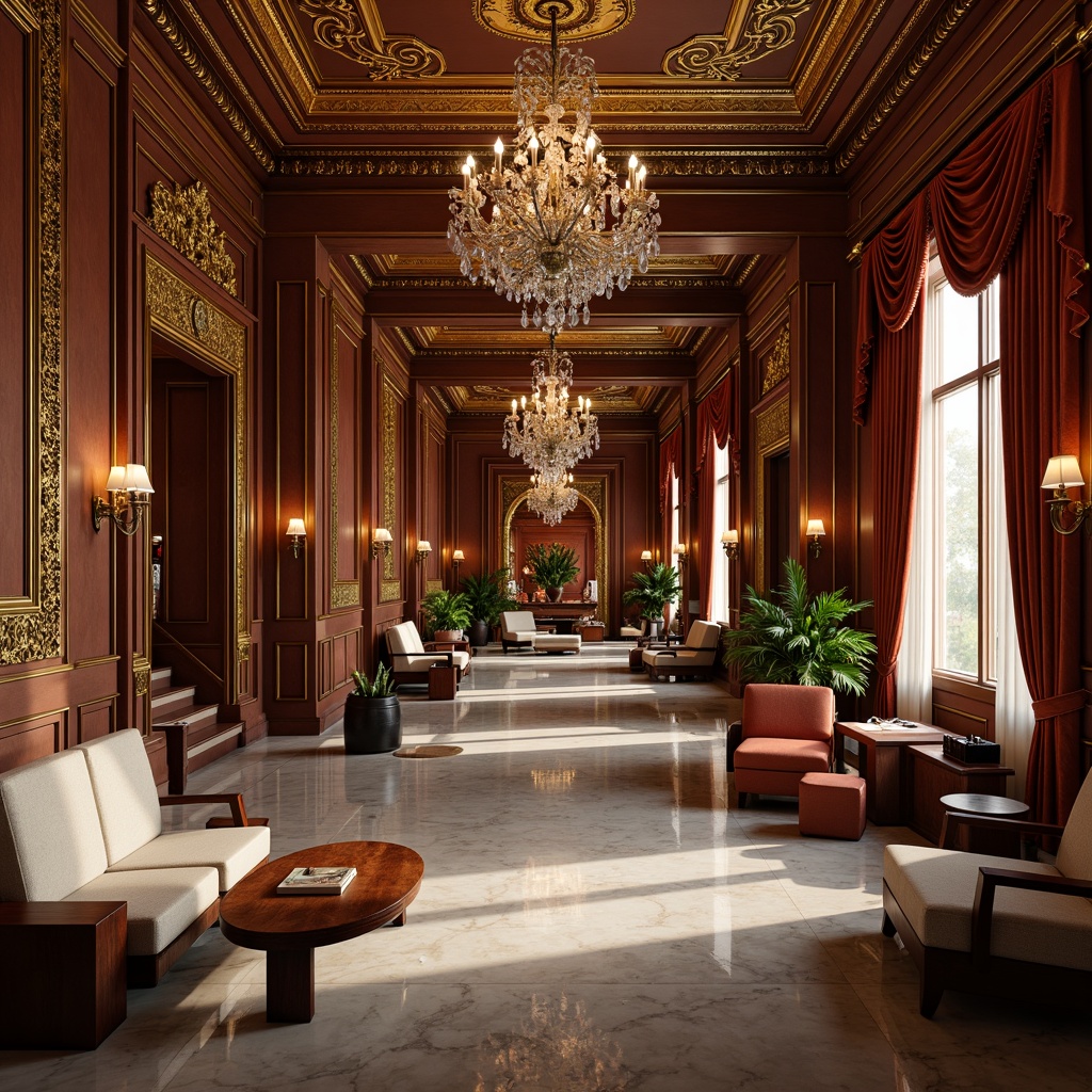 Prompt: Opulent fitness club interior, lavish rococo style, rich wall textures, ornate gold molding, intricate wood carvings, velvet drapes, crystal chandeliers, marble floors, luxurious furnishings, regal color palette, soft warm lighting, dramatic shadows, 1/2 composition, cinematic camera angles, realistic reflections, ambient occlusion.