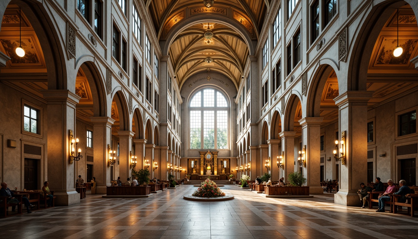 Prompt: Grand cathedral, symmetrical facade, classicism style, ornate details, intricate carvings, stained glass windows, vaulted ceilings, grand arches, marble columns, golden accents, serene atmosphere, soft warm lighting, shallow depth of field, 1/1 composition, frontal view, realistic textures, ambient occlusion.Please let me know if this meets your requirements!