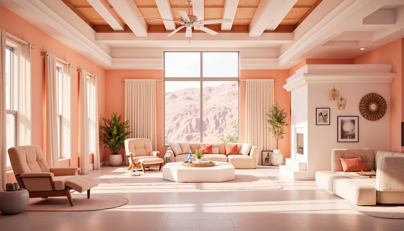 Prompt: Vibrant modern design, bold typography, pastel color scheme, soft peach tones, creamy whites, rich charcoal grays, metallic accents, 3D visual effects, futuristic ambiance, high-tech gadgets, sleek minimalism, clean lines, geometric shapes, bright pops of color, moody atmospheric lighting, cinematic depth, realistic textures, ambient occlusion.