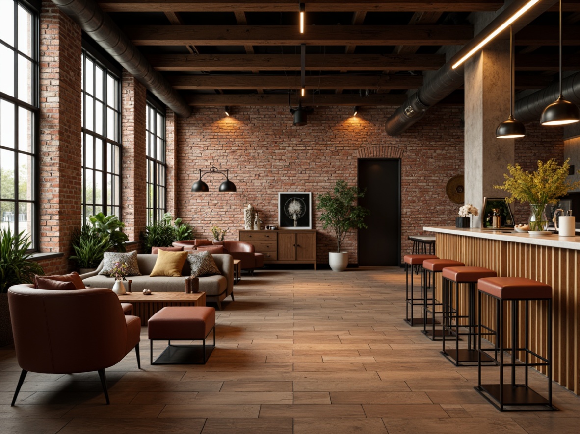 Prompt: Luxurious modern interior, metallic accents, sleek lines, polished chrome surfaces, bronze decorative fixtures, industrial chic aesthetic, urban loft atmosphere, exposed brick walls, reclaimed wood floors, minimalist furniture, sophisticated color palette, dramatic lighting effects, warm golden glow, 1/1 composition, shallow depth of field, high contrast ratio, realistic reflections.