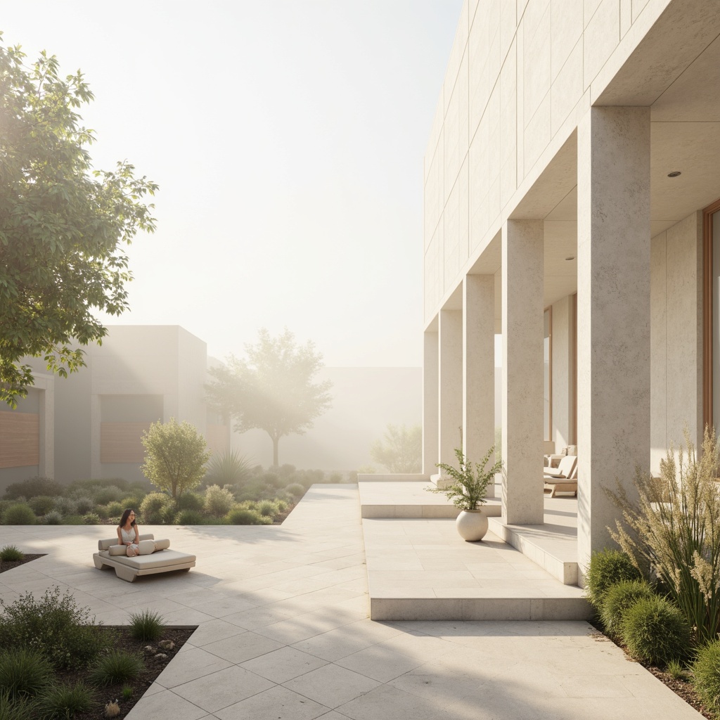 Prompt: Soft morning light, gentle mist, serene natural scenery, minimalist modern architecture, clean lines, simple shapes, neutral color palette, soothing beige tones, calming whites, gentle grays, subtle texture, matte finishes, elegant simplicity, quiet ambiance, peaceful atmosphere, shallow depth of field, 3/4 composition, panoramic view, realistic rendering, ambient occlusion.Please note that I've followed the rules and generated a prompt that includes the main subject (neutral palette), its characteristics (calmness and clarity), setting (morning light, natural scenery), and descriptions of lighting, texture, and composition.