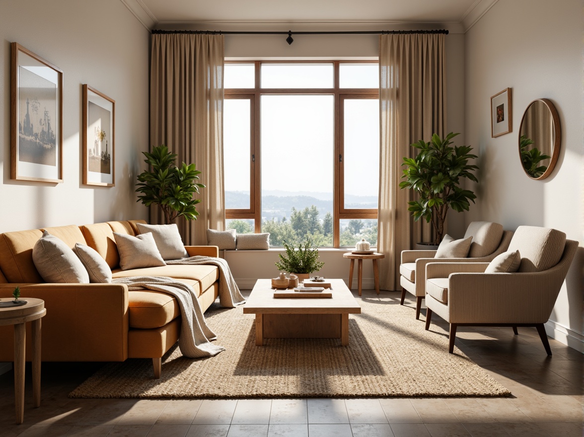 Prompt: Plush velvet sofas, soft cashmere throws, woven jute rugs, natural linen fabrics, cozy corduroy armchairs, elegant silk curtains, rustic wooden accents, warm beige colors, inviting living rooms, comfortable seating areas, abundant natural light, shallow depth of field, 1/1 composition, realistic textures, ambient occlusion.