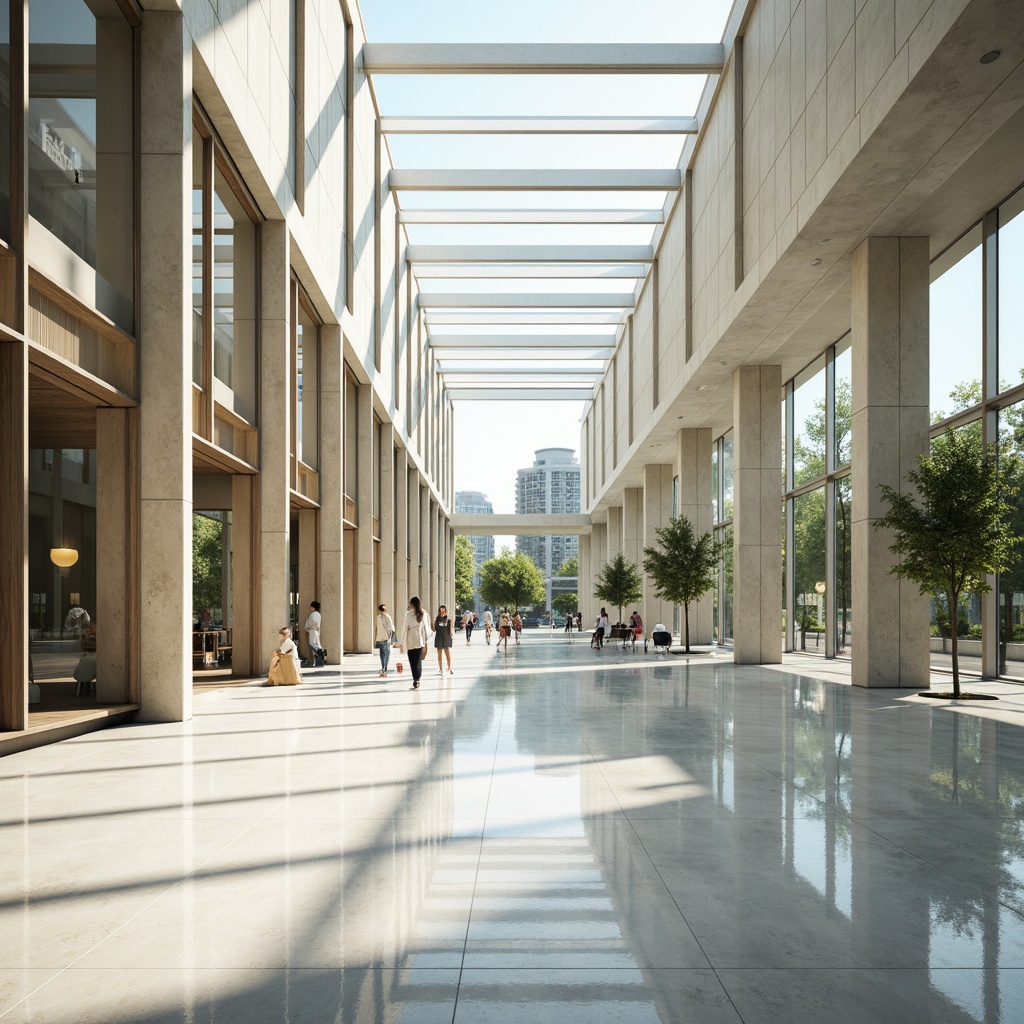 Prompt: Bright open spaces, floor-to-ceiling windows, minimal obstructions, reflective surfaces, polished marble floors, transparent glass walls, clerestory windows, skylights, solar tubes, natural ventilation systems, airy atmosphere, soft warm lighting, shallow depth of field, 3/4 composition, panoramic view, realistic textures, ambient occlusion.