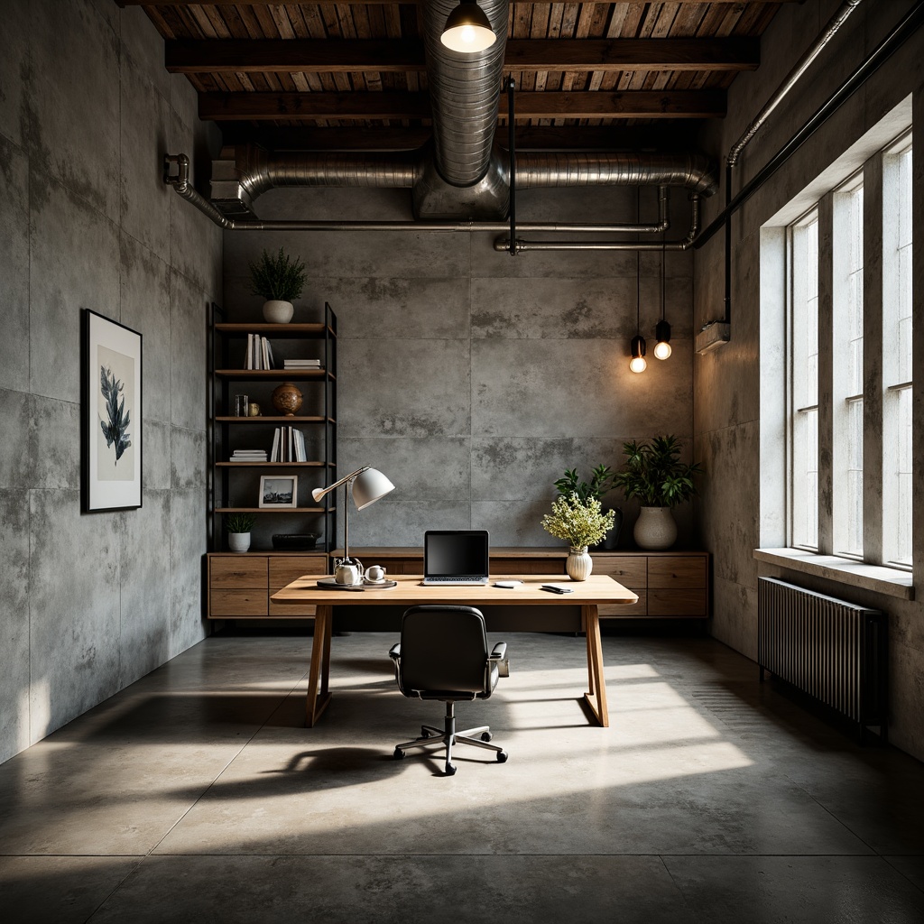 Home Office Brutalism Style Building Interior Design Ideas