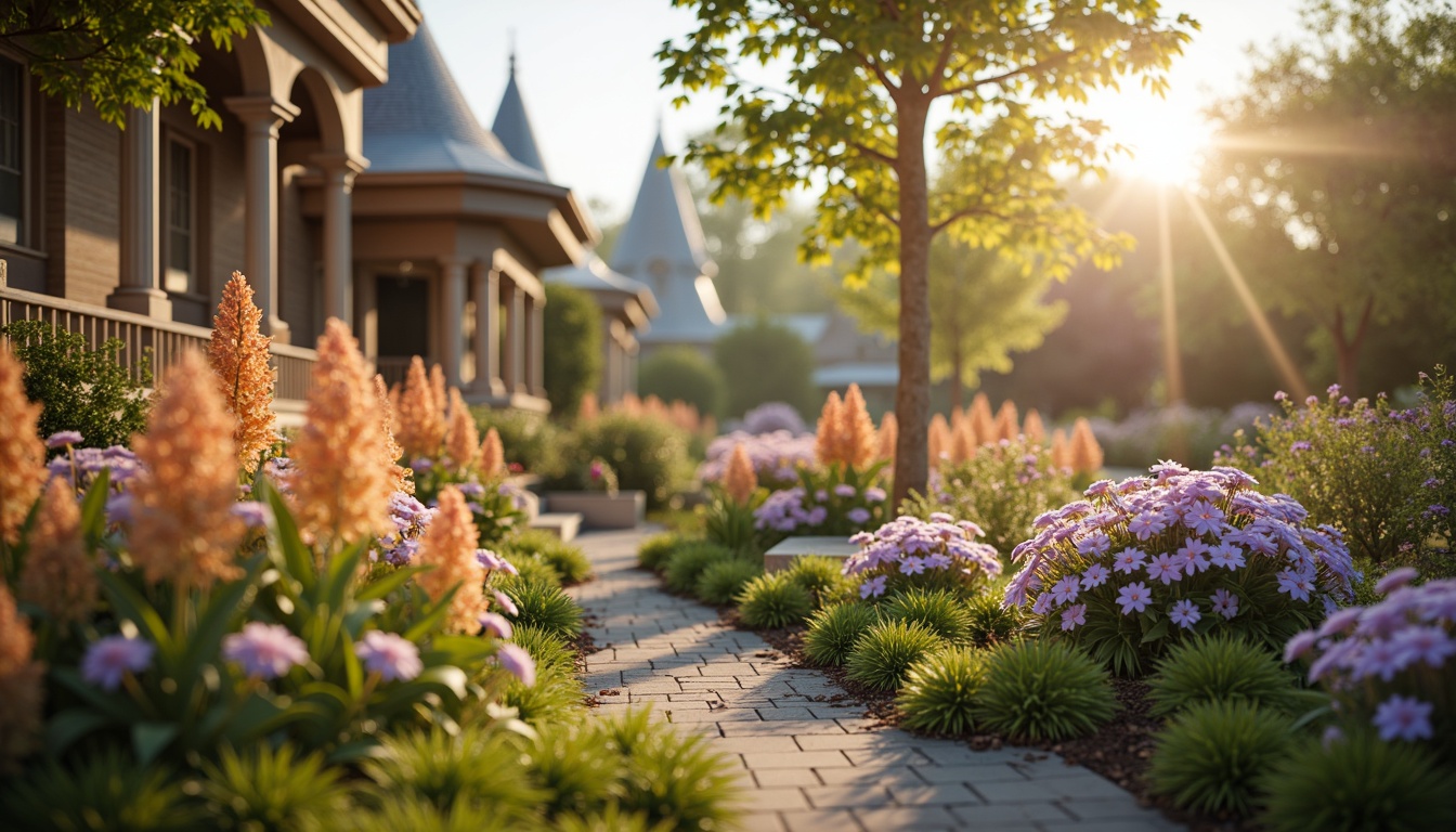 Prompt: Vibrant heliotrope flowers, delicate petals, whimsical garden scenery, lush greenery, warm sunlight, pastel color palette, soft peach hues, gentle lavender shades, rich berry tones, golden accents, intricate floral patterns, ornate Victorian-era inspired architecture, romantic era ambiance, dreamy atmosphere, soft focus, shallow depth of field, 1/1 composition, realistic textures, ambient occlusion.