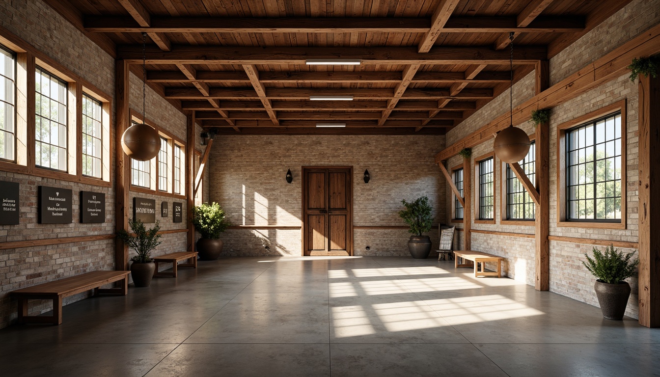 Prompt: Rustic memorial center, exposed beam ceilings, reclaimed wood accents, industrial metal framework, concrete floors, vintage factory windows, distressed brick walls, solemn atmosphere, natural lighting, subtle shadows, warm color palette, commemorative plaques, minimalist benches, simple flower arrangements, serene ambiance, shallow depth of field, 1/2 composition, soft focus, realistic textures, ambient occlusion.