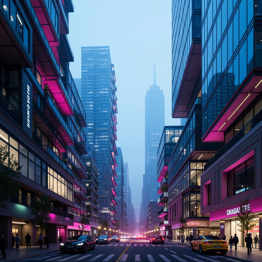 Prompt: Futuristic cityscape, neon-lit skyscrapers, metallic structures, iridescent hues, glowing accents, luminescent details, electric blue highlights, vibrant pink undertones, holographic reflections, sleek glass surfaces, minimalist architecture, avant-garde design elements, cyberpunk influences, retro-futuristic vibes, dystopian landscapes, urban sprawl, atmospheric fog, moody lighting, cinematic composition, shallow depth of field.