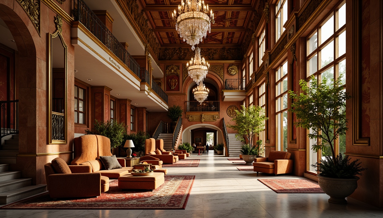 Prompt: Grandiose mansion, opulent furnishings, lavish decorations, intricate wood carvings, ornate metalwork, crystal chandeliers, marble floors, velvet drapes, gilded accents, regal color palette, majestic staircases, sweeping archways, luminous cove lighting, soft focus photography, 1/1 composition, shallow depth of field, warm golden hour lighting.