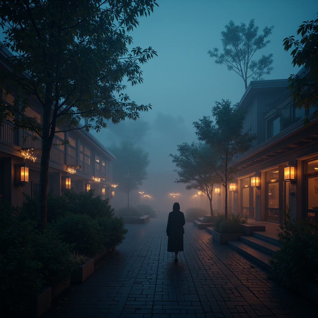 Prompt: Mystical foggy atmosphere, soft warm glow, subtle misty effects, eerie twilight ambiance, dark mysterious shadows, glowing lanterns, flickering candles, shimmering starlight, luminous moonbeams, dreamy ethereal quality, atmospheric perspective, depth of field blur, cinematic composition, 1/1 aspect ratio, low-key lighting, high contrast ratio, vibrant color grading.