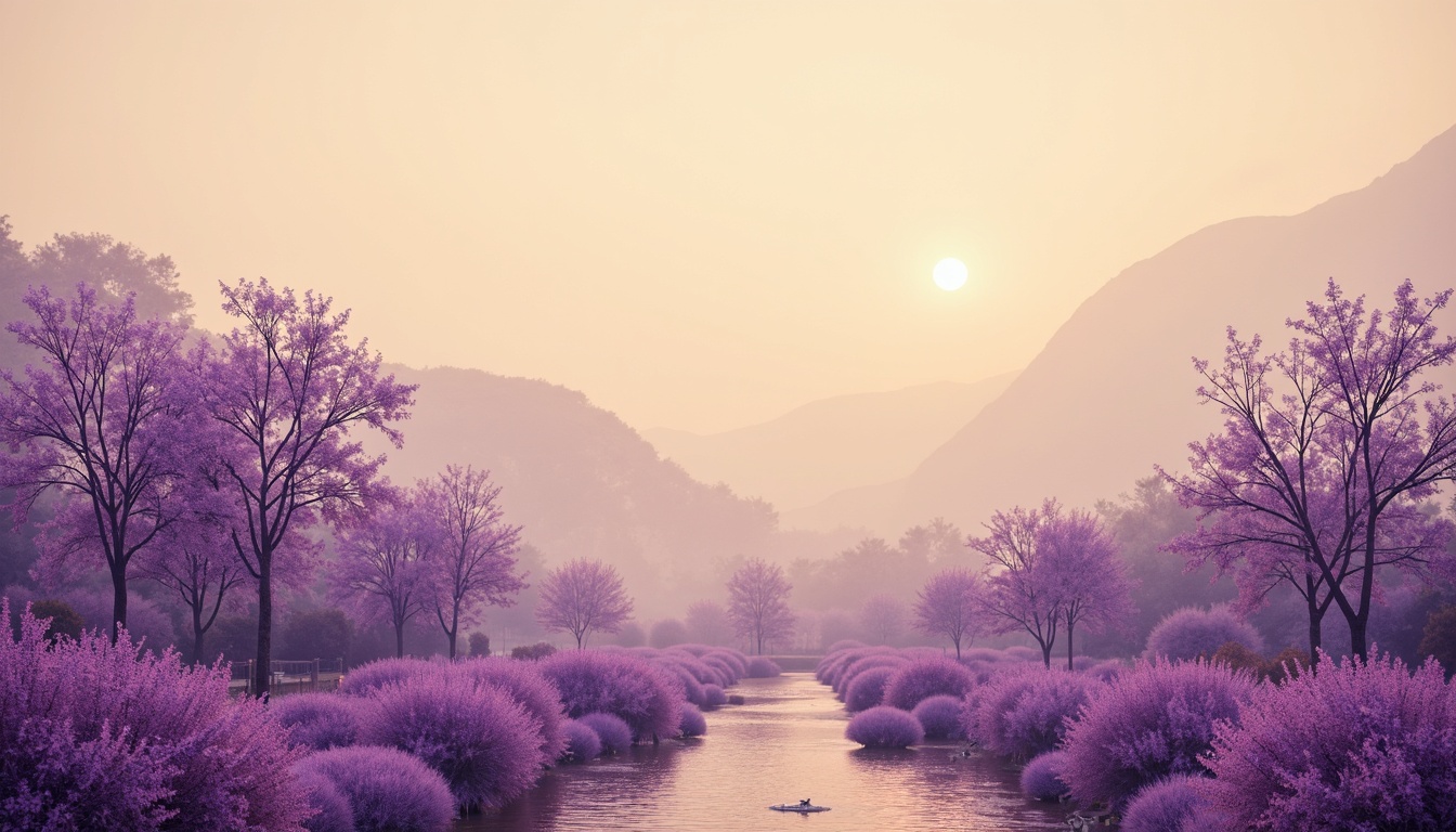 Prompt: Rich plum hues, soft lavender tones, warm beige backgrounds, subtle golden accents, delicate cream textures, natural earthy undertones, serene atmospheric lighting, 3/4 composition, panoramic view, realistic reflections, ambient occlusion.