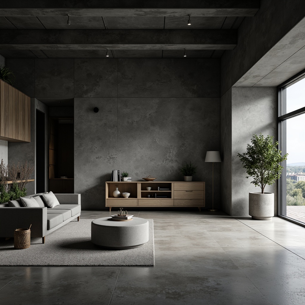 Prompt: Monochromatic color palette, matte finish, subtle textures, sleek lines, industrial materials, polished concrete floors, minimalist decorative accents, sparse greenery, soft diffused lighting, shallow depth of field, 1/1 composition, cinematic view, realistic reflections, ambient occlusion.